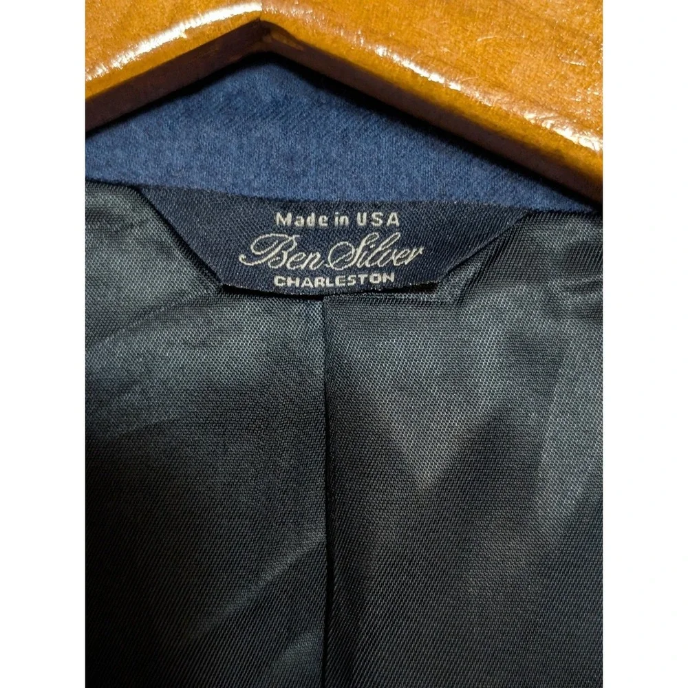 Ben Silver Charleston 46L Mid-Blue Mélange Flannel Suit Vitale Barberis Canonico